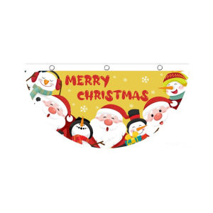 Christmas Outdoor Fan-shaped Flag Banner Merry Christmas Decor