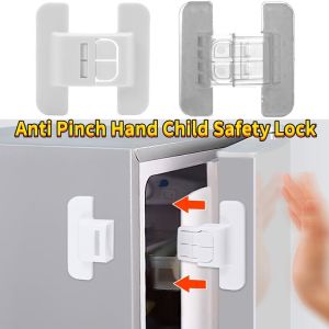 Refrigerator Safety Lock Anti Pinch Hand Safety Buckle Punch Free Baby Anti Unlocking Self-Adhesive Cabinet 冰箱柜门安全锁