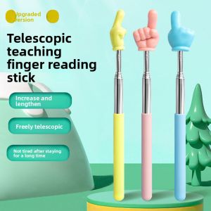W01 Stainless Steel Retractable Finger Pointer Teacher Teaching Stick for Kids Reading Blackboard Instruction