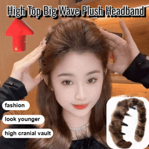 High Top Big Wave Plush Headband Korean Leopard Print Women Headband High-End High Top Hairpin Tidying Up Broken Hair Headband Girl Fashion Must-have