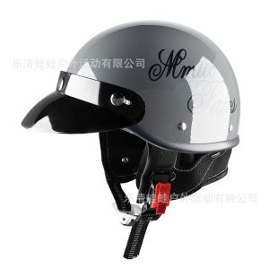 China Shipping [2025]3c Certified Japanese R Motorcycle Half Helmet Summer Mens Scooter Helmet Cruise Motorcycle Helmet Womens Electric Vehicle Safety Helmet 3.8