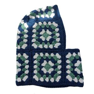 Crocheted Hat with Neck Warmer Skiing Hat Knit Hood Balaclava Photo Props Outdoor Head Wrap Hat for Halloween