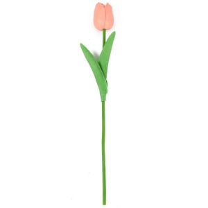 CLARO 10pcs Artificial Tulips Flower Bouquet Long Branch Real Touch Artificial Tulips Lifelike Fade-Resistant Tulips Fake Flower Office Decor