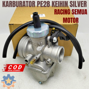 KARBURATOR PE28 SILVER BALAP RACING UNIVERSAL SEMUA MOTOR ORISINIL ASLI KEIHIN THAILAND CARBURETOR