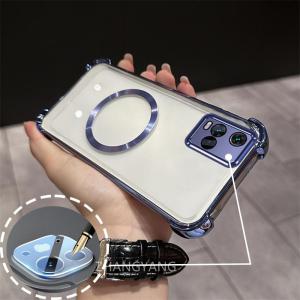 Mềm điện thoại di động bìa cho Vivo Y21 y21s y21a y21t y33s 4 gam trường hợp mạ TPU Silicon điện thoại bảo vệ chống sốc vỏ ốp lưng với chức năng hút nam châm