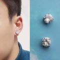 Earings for men hikaw for boys magnetic earings No Pierced Round Ziron Punk For Men Women Clip On Earrings Korean Ear Cuff Magnet Ear Clips Crystal. 