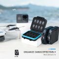 JJC Compact Micro SD Card Holder Wallet Soft Foam MicroSD Card Case Waterproof Memory Card Organizer for 16 TF Cards Hard Shell. 