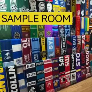 ผ้าพันคออะคริลิคกีฬาแบบกำหนดเองจากผู้ผลิต พร้อมพู่ ผ้าพันคอทีมฟุตบอลธรรมดา ของที่ระลึกสำหรับแฟนคลับที่เชียร์ พร้อมการปัก