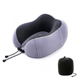 Travel Neck U Shape Pillow Memory Foam Side Storage Bags [ Sleep Rest Airplane Car Portable Convenient Compact Design ]