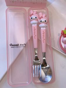Sendok Makan Anak Doraemon Alat Makan Anak Set Karakter Lucu Sanrio Garpu Kuromi Cutlery Set Sanrio Sendok Garpu Stainless Free Kotak