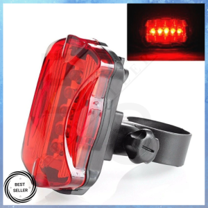 New 2025 LED Tail Light Bicycle Accessories Bicycle Tail Light 5 LED Bicycle Light Red Bracket