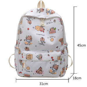 กระเป๋าเป้สะพายหลังกราฟฟิตี้กระเป๋านักเรียนผู้หญิงการพักผ่อนกลางแจ้งกระเป๋าสะพายเดินทางไม่มีจี้ 17Inch