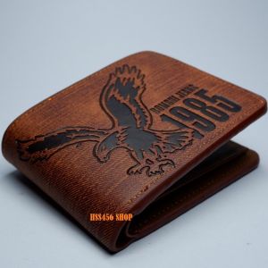 กระเป๋าสตางค์ผู้ชายBomshisky ปั๊มลาย ใบสั้น - #JD-003 (นก)