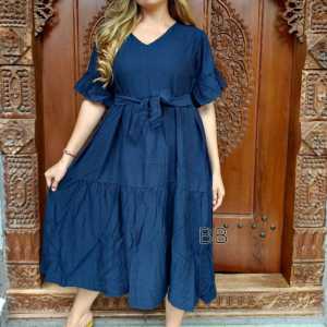 DASTER TERLARIS 2024/DRESS WANITA TERBARU 2024JUMBO /DRESS BUSUI MODEL REMPEL TERLARIS  DRESS BUMIL
