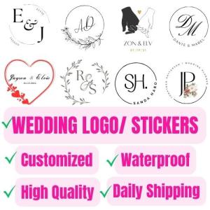 25 pcs Wedding Logo | Custom Wedding Stickers | Personalized Design | 1.5" diameter