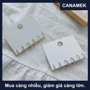 【CANAMEK】 3 cái bộ đơn giản hợp kim bạc vàng hình học vòng tròn Hoop bông tai cho các cặp vợ chồng đồ trang sức quà tặng