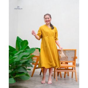 Erica Dress Dress Wanita Korean Terbaru Dress Kondangan  By MOmelca Dress Bigsize Jumbo OVersize Dress Simpel