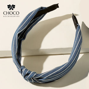 [B002] Bờm tóc/Băng đô thắt nơ vải denim phối họa tiết