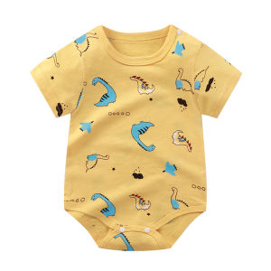 AOJU Baby Rompers Newborn Infant Baby Cartoon Jumpsuit Boy Girl Short Sleeve Kids Clothes