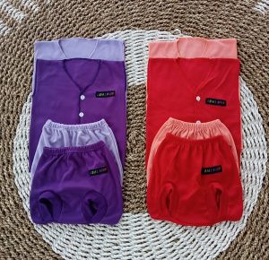 8 Pcs 4 Setelan Baju Bayi Baru Lahir Lengan Pendek