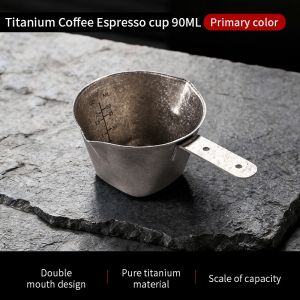 BINCOO Titanium Espresso Cup Home Coffee Milk Jug Italian-Style Measuring Cup with Graduations Ounce Cup 90ML