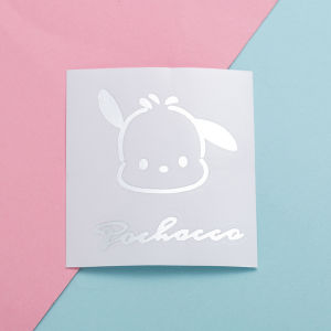 【Ready Stock】7.5×6.5cm Sanrio Imitation Metal Stickers Waterproof Transparent Sticker Self-adhesive Kawaii Kuromi Mylody Hand Account Decorative Sticker