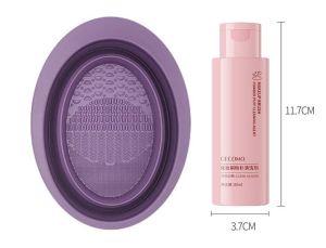 [SG] Silicone Folding Makeup Brush Cleaner Beauty Tool Puff Beauty Egg Washing Bowl Dry Cleaning And Wet Cleaning