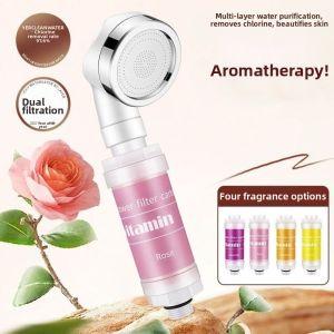 SHIRUI Dechlorination Shower Head Water Filter Mixed with Vitamin C Lavender Shower Scented Fashion Filter Impurities Perfume Water Filter Water Softener