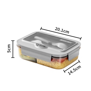 Bento Box Eco-friendly Food Grade Plastic Kids School Office Tiffin Bento Lunch Box with Tableware Insulated and Sealed Portable Compartmented Lunch Box Large-capacity Compartmented Lunch Box Durable