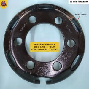 Topi Velg Mitsubishi Canter FE 74/Elf NKR 71 Macan 600GX16 Ketebalan 10mm/12mm Ready Lubang 6 Bulat/Oval - Merk CSRW