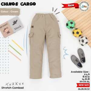 Celana Cargo Anak Panjang 6 - 15 Tahun Chinos Cargo Pants By Little Dino