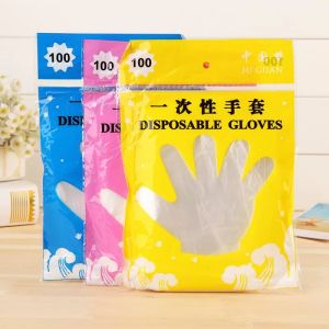 100Pcs Disposable plastic gloves100 pcs Gloves Kitchen TPE Disposable Gloves Transparent Protective Gloves Cleaning for Kitchen Multifunctional Food Handling Disposable Kitchen Gloves Eco-Friendly Cleaning Plastic Glove