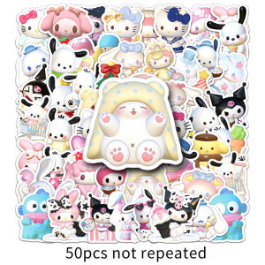 50pcs Mixed 3D Sanrio Stickers Hello Kitty My Melody Kuromi Cinnamoroll Kids Toys Graffiti DIY Phone Diary Decal