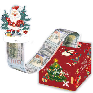 1 Set Birthday Money Box 30 Pockets Pull Out Unique Money Box with Christmas Patterns DIY Christmas for Festival Celebration Decorations