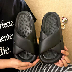 Free Shipping Thick-Soled Fashionable Criss-Cross Strap EVA Summer Slippers Versatile For Home And Outdoor Wear Comfortable And Soft-Soled