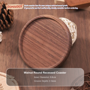 Personalized Wooden Coaster – Custom Engraved | Unique Natural Wood Grain