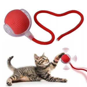 Mainan Bola Kucing atau Anjing Interaktif Bergulir dan Putar Otomatis untuk Anti Stress Hewan Peliharaan dengan Lampu Warna Warni Listrik Rechargeable Smart Rotating Ball For Pet