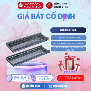 Giá bát đĩa cố định 2 tầng GrandX XF.60S dùng cho tủ bếp trên hỗ trợ sắp xếp bát đĩa gọn gàng