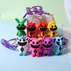 Game Poppy Playtime 3 Smiling Critters Keychain Key Chain Kids Backpack Pendant Keyring