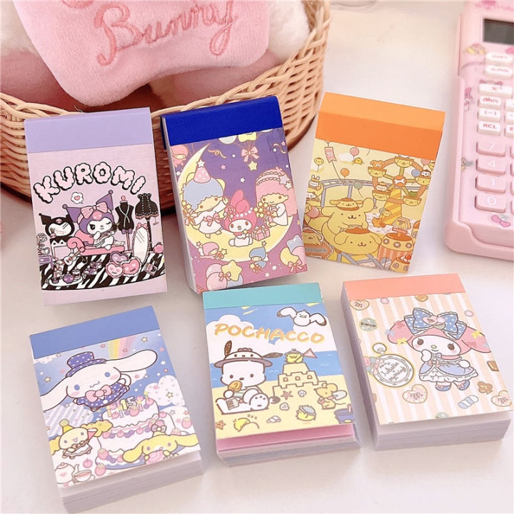 50 Sheets Cute Sanrio Sticker Book Melody Cinnamoroll Kuromi Decorative ...