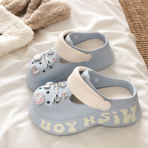 [Free Shipping] Thick-Soled Height-Increasing EVA Clogs For Women 2025 New Fashion Summer Outdoor Thick-Soled Beach Sandals