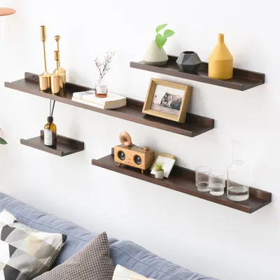 [1PC] Worthbuy Decorative Solid Wood Wall Mounted Storage Floating Shelf Organizer Home Decor Rack