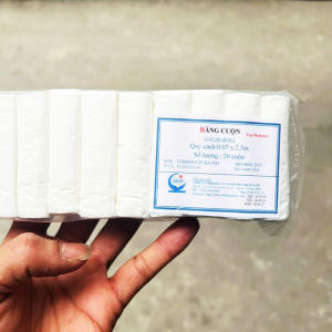 Băng cuộn y tế 0.07 x 2.5m – Gạc cuộn cầm máu băng bó vết thương – 20 cuộn/gói