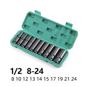 Bộ 10 đầu khẩu đầu túyt Cao Cấp dùng cho máy siết bulong 1/2 -8-24mm
