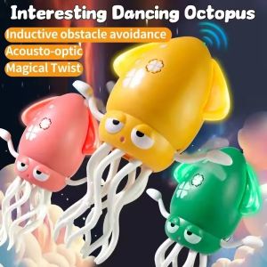 Electric Dancing Squid Toys for Kids Sound and Lights Obstacle Avoidance Crawling Simulation Octopus Baby Funny Interactive Toy