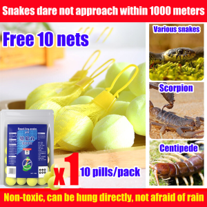 【No snakes in 100years】Long-Acting Snake Repellent Pills free10 mesh bags Snake Repellent harmless to pet Belerang halau ular Suitable for farm/outdoor/indoor/office Anti-Snake racun penghalau ular 驱蛇丸