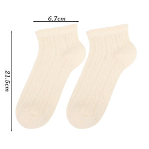 【♡Lovely girls house♡】ถุงเท้าข้อสั้นลูกไม้สีขาวระบายอากาศได้ดีมีถุงเท้าตาข่ายบางถุงเท้าข้อต่ำฤดูร้อน