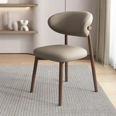 Urban Echo 【⚡】Nordic Minimalist Solid Wood Dining Chair Home Dining Chair Comfortable Upholstered Backrest Chair Hornback Chair