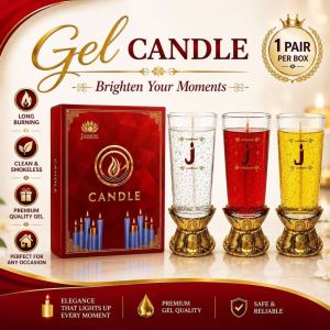 JJasmine Gel Candle - Yellow White Red gel candle 2pcs set 1box / red /white