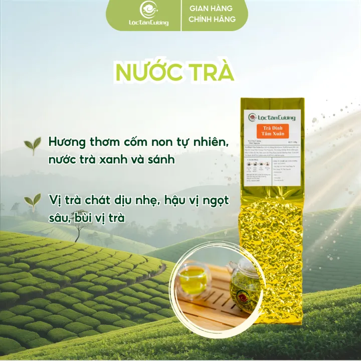 Trà Đinh Tâm Xuân - Lộc Tân Cương trà Tân Cương Thái Nguyên chuẩn VIETGAP - túi 100g